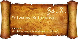 Zsivanov Krisztina névjegykártya